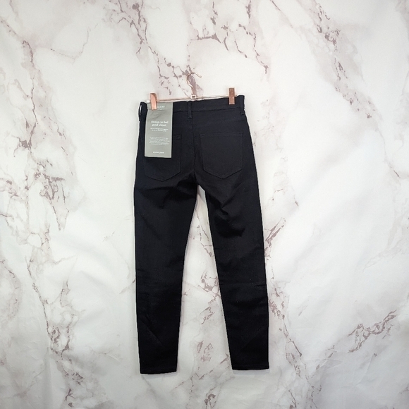 Everlane Skinny Jeans 27 X 29 Black The Mid Rise Crop Stretch Denim - Picture 6 of 10